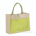 Durable big jute embroidered bag